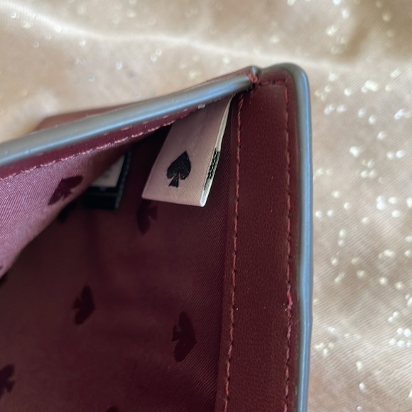 Brand New Kate Spade Genuine Leather Pink & Burgundy Zippered Wallet Colorblock - Picture 14 of 15